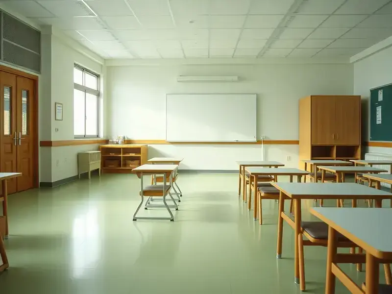 札幌市の学校に施工したビニール床材